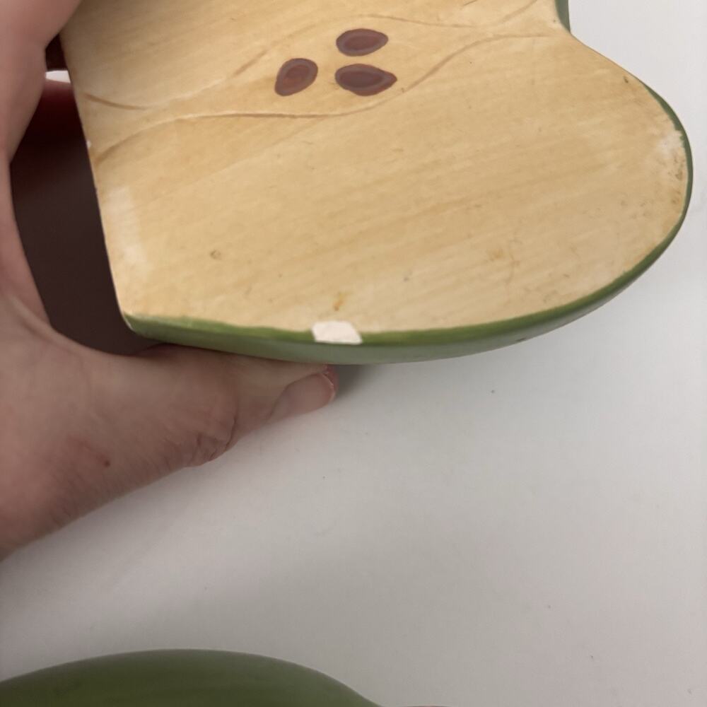 Ceramic Green Apple Salt & Pepper 4” Goes Together As 1 Apple - Picture 5 of 7